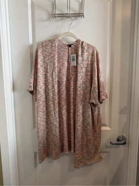 TORRID Lightweight Open Front Knit Cardigan in Peach Heather Size 4